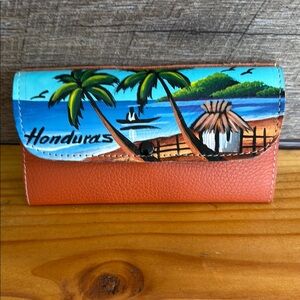 Tropical Themed Wallet with Beach Scene